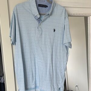U.S. Polo Assn. Sky Blue Patterned Men's Shirt